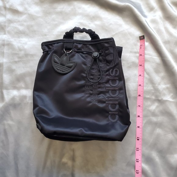 ADIDAS Black Satin Mini Backpack - Picture 3 of 4